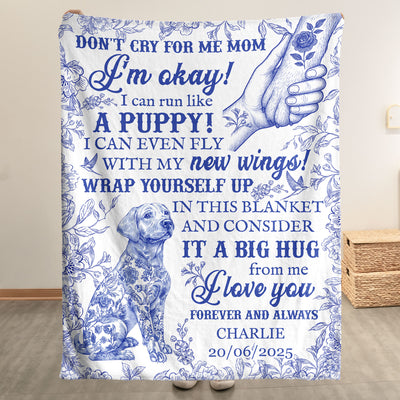 Dog Memorial Toile De Jouy French Chinoiserie - Personalized Blanket