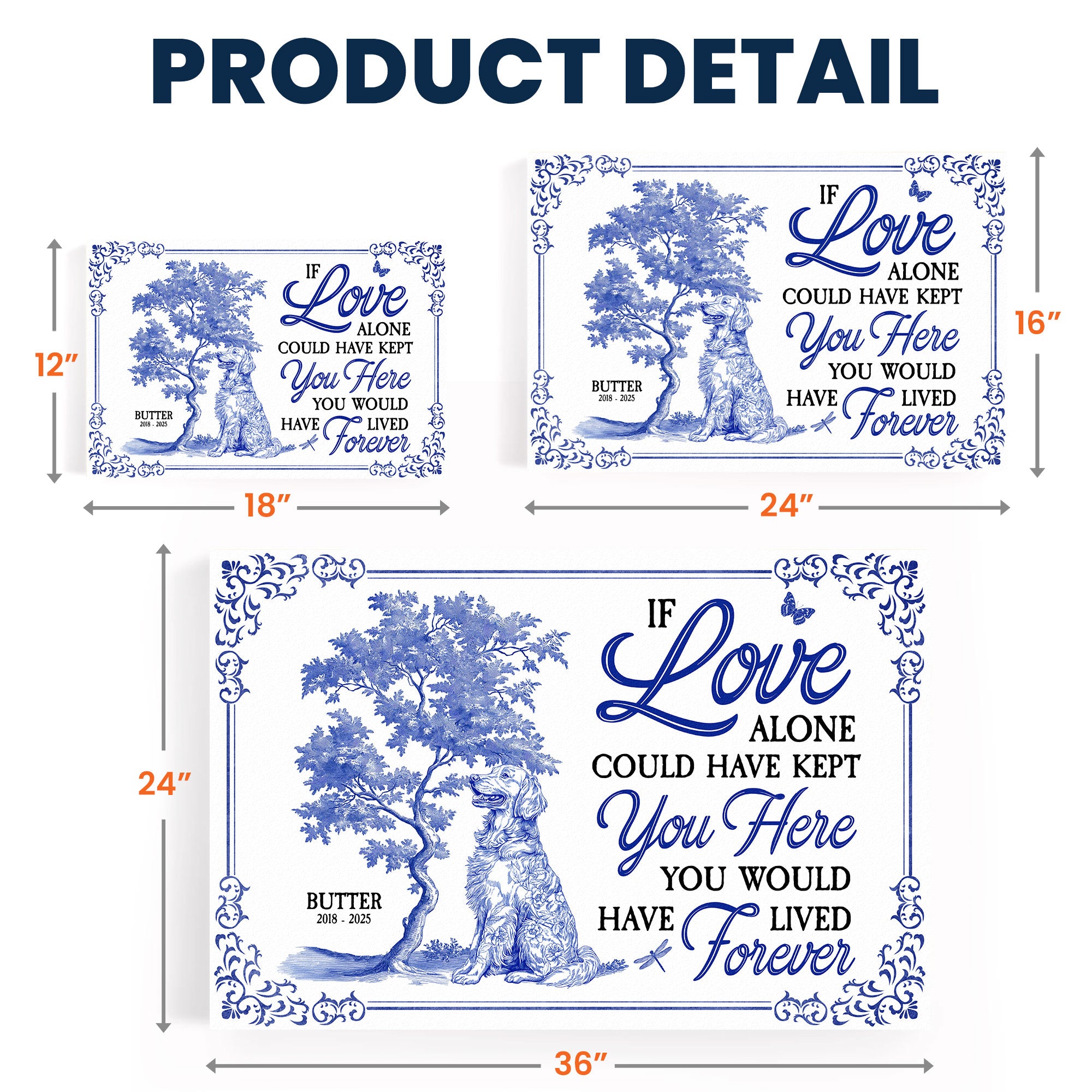 Dog Memorial Toile De Jouy If Love Alone Could Have Kept You - Personalized Poster