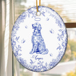 Dog Memorial Toile De Jouy Vintage Style Gift - Personalized Ceramic Ornament
