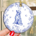 Dog Memorial Toile De Jouy Vintage Style Gift - Personalized Ceramic Ornament