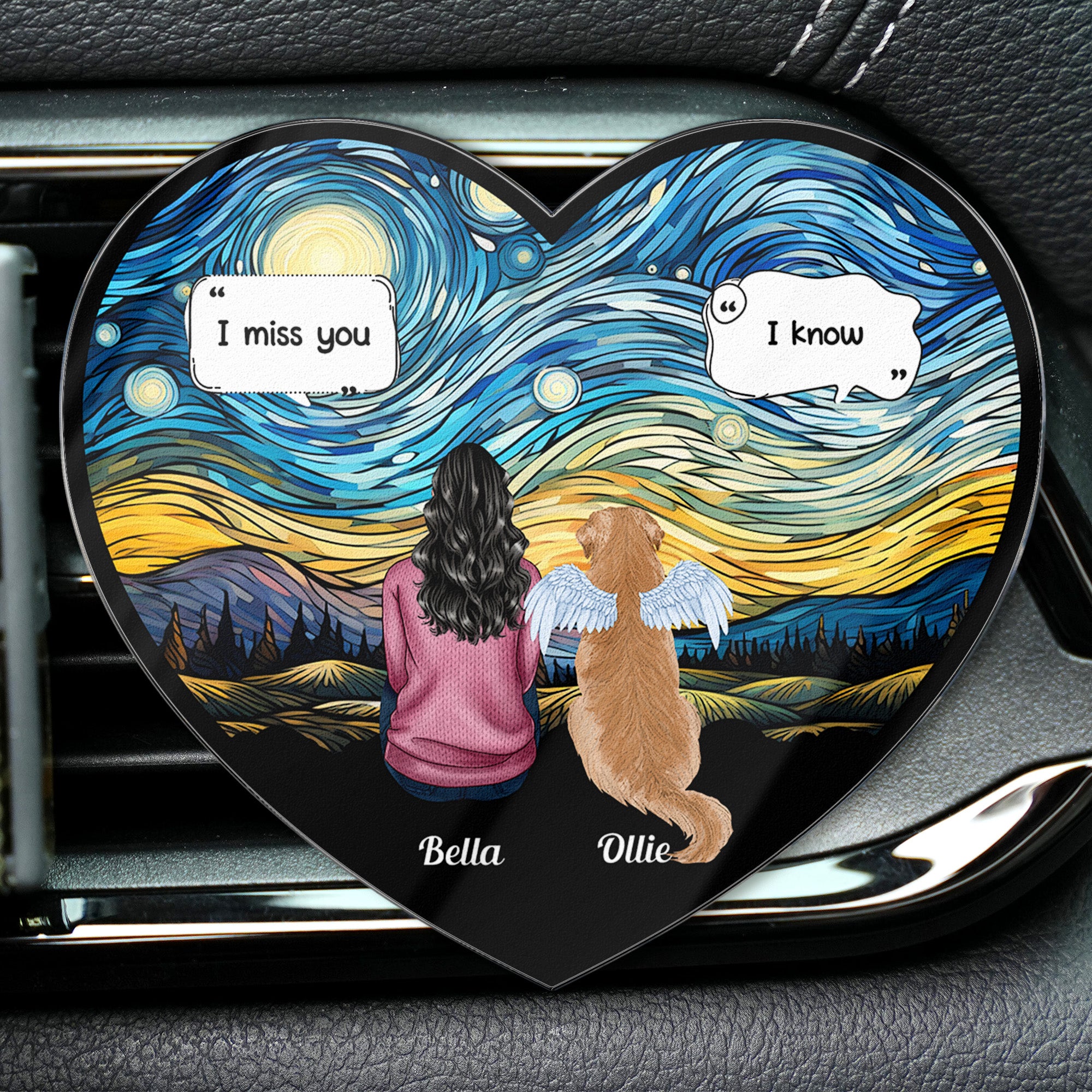 Dog Memorial, Cat Memorial - Personalized Acrylic Car Vent Clip
