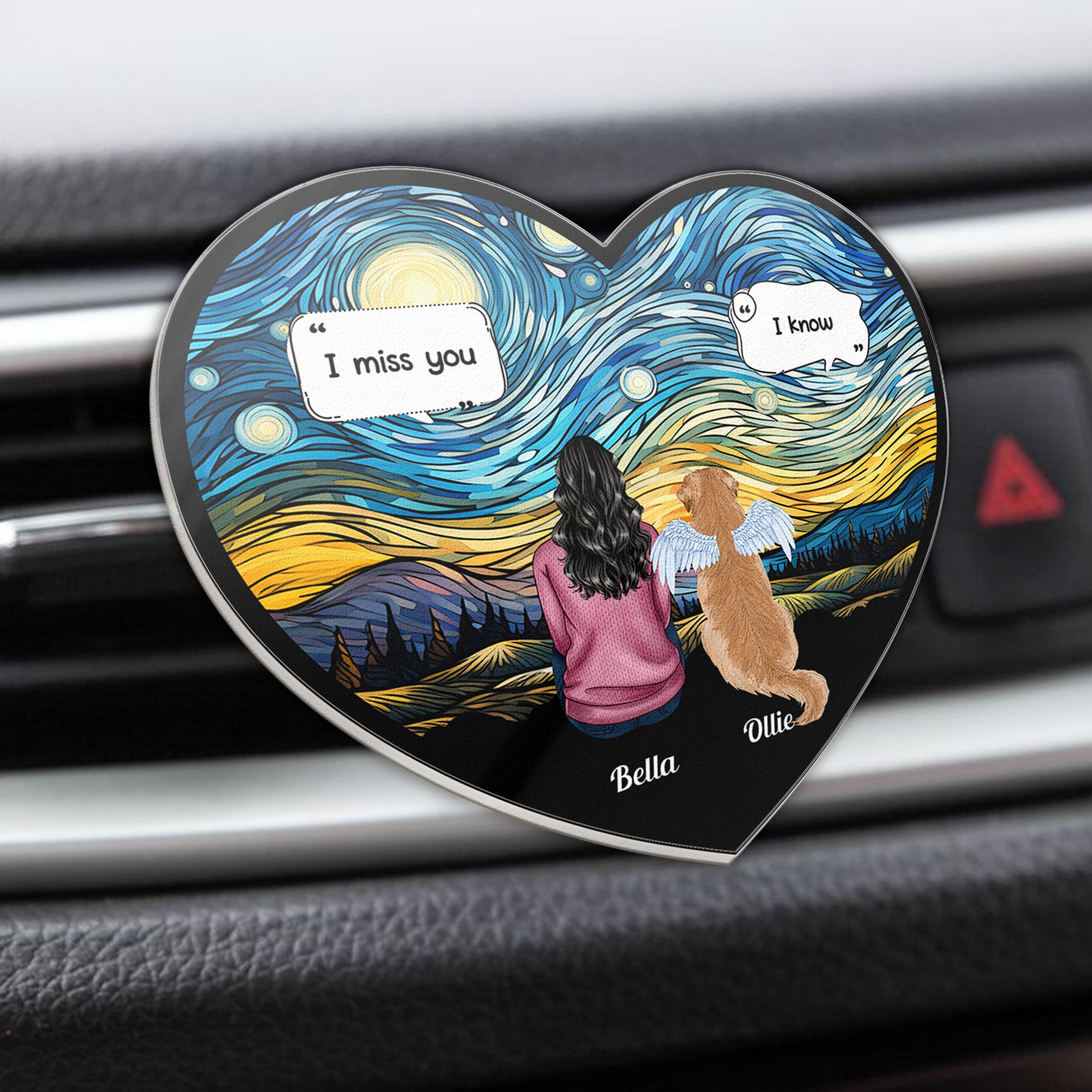Dog Memorial, Cat Memorial - Personalized Acrylic Car Vent Clip