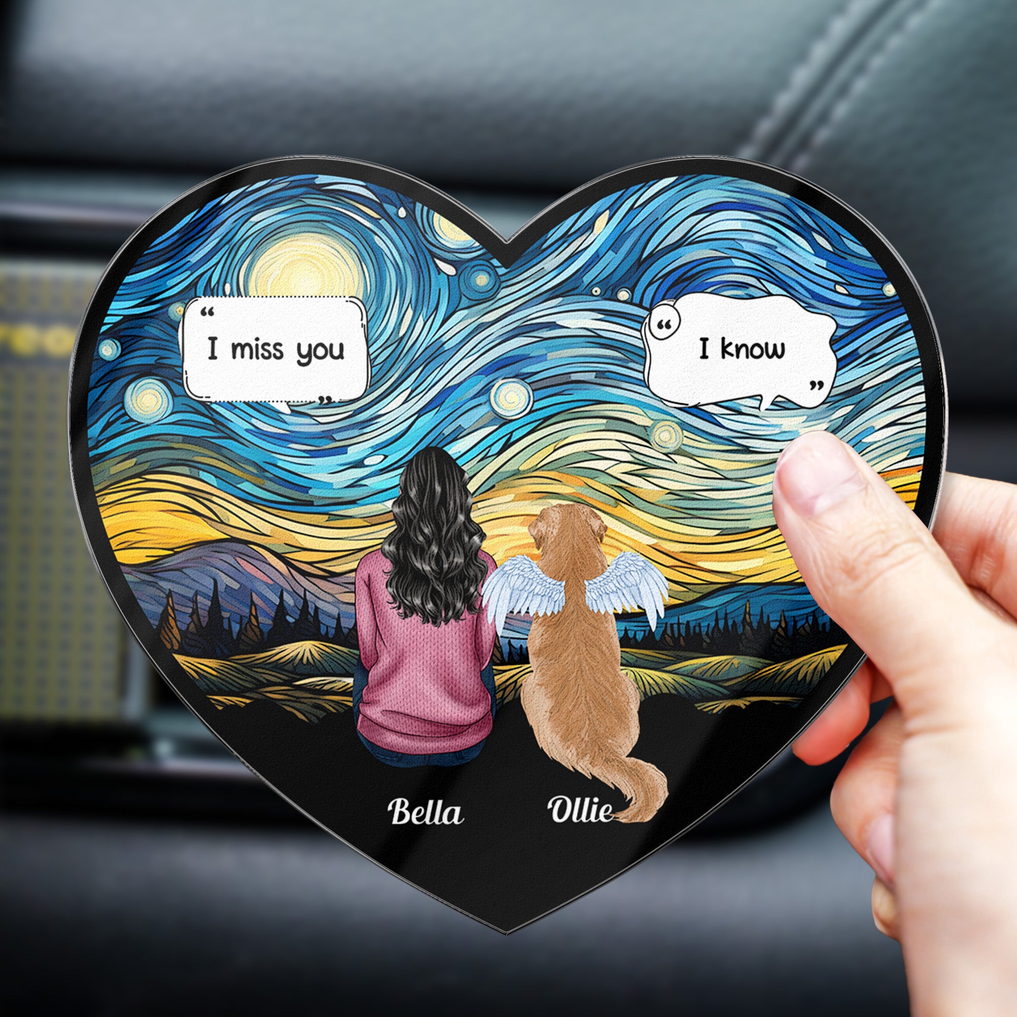 Dog Memorial, Cat Memorial - Personalized Acrylic Car Vent Clip