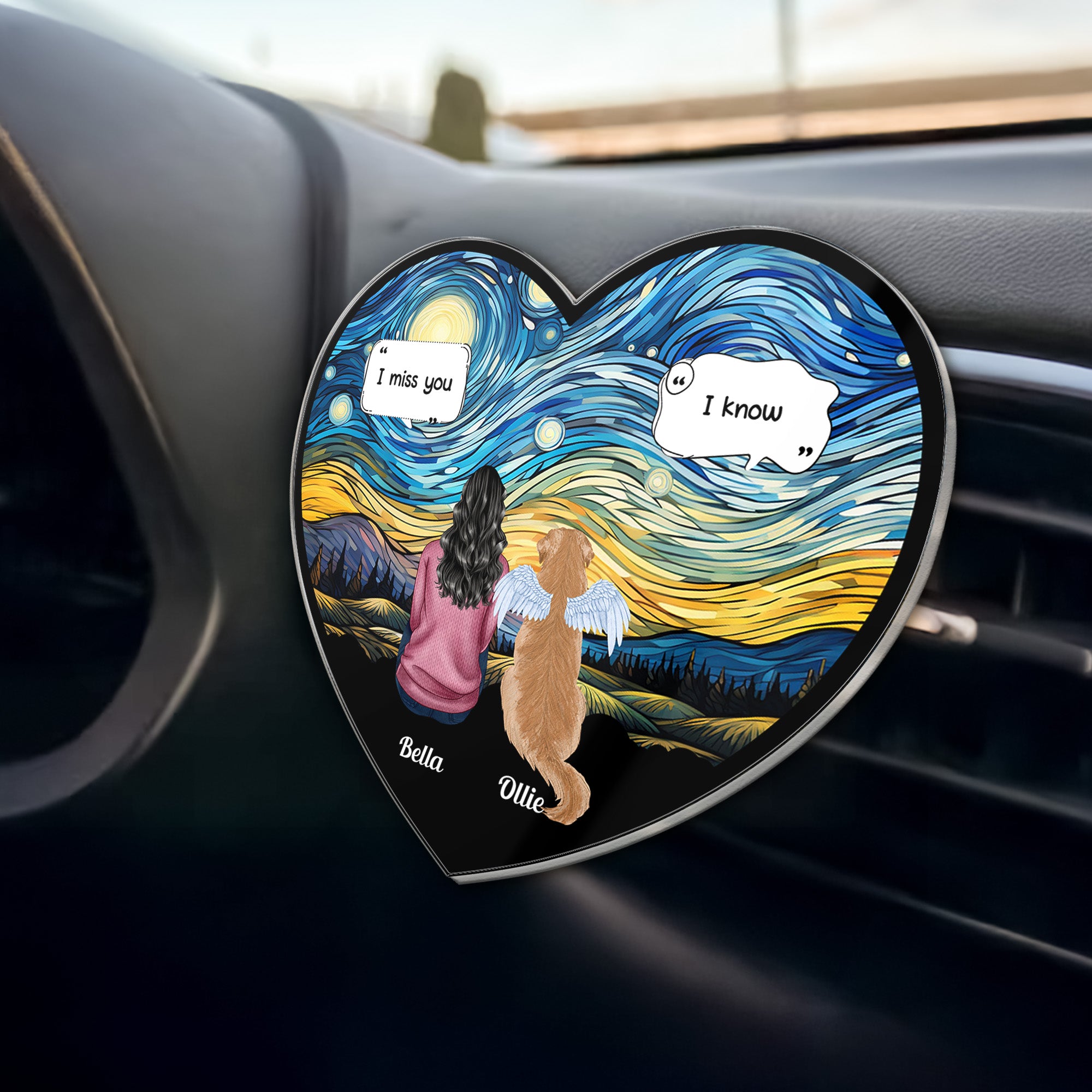 Dog Memorial, Cat Memorial - Personalized Acrylic Car Vent Clip