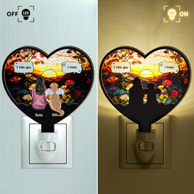 Dog Memorial, Cat Memorial - Personalized Wood And Acrylic Night Light