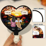 Dog Memorial, Cat Memorial - Personalized Wood And Acrylic Night Light