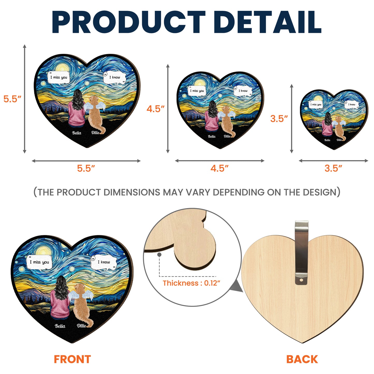 Dog Memorial, Cat Memorial - Personalized Wooden Car Visor Clip