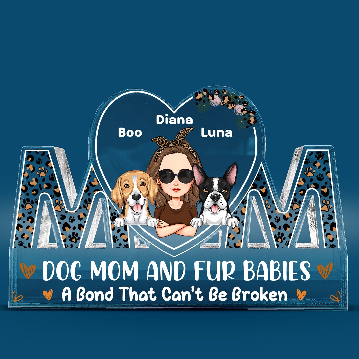 Dog Mom And Fur Babies - Personalized Mom Shaped Acylic Plaque