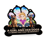 Dog Mom And Her Dogs - Personalized Window Hanging Suncatcher Ornament