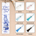 Dog Mom Book Lover Toile De Jouy - Personalized Acrylic Bookmark And Keychain Set