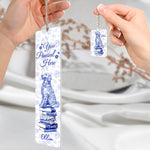 Dog Mom Book Lover Toile De Jouy - Personalized Acrylic Bookmark And Keychain Set