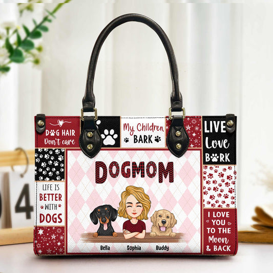 Dog Mom Cat Mom New Version - Personalized Leather Bag