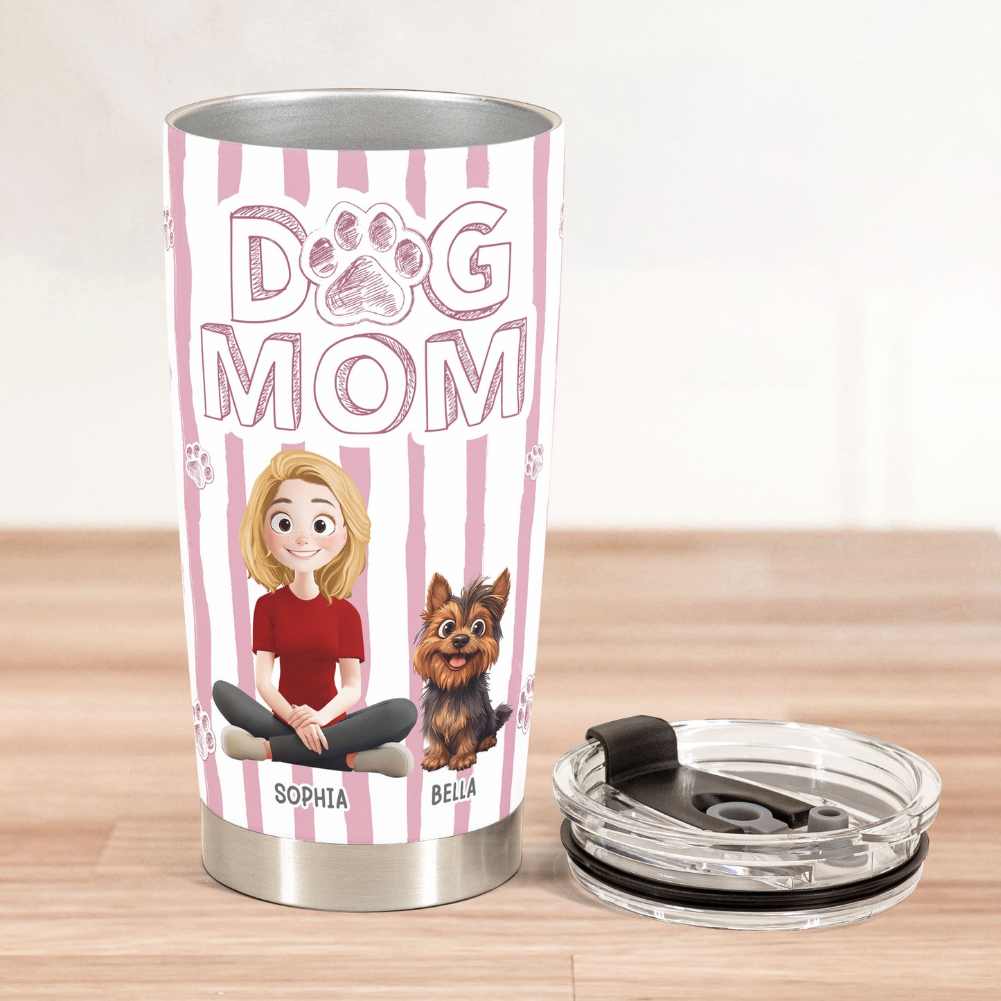 Dog Mom Cat Mom - Personalized Tumbler Cup