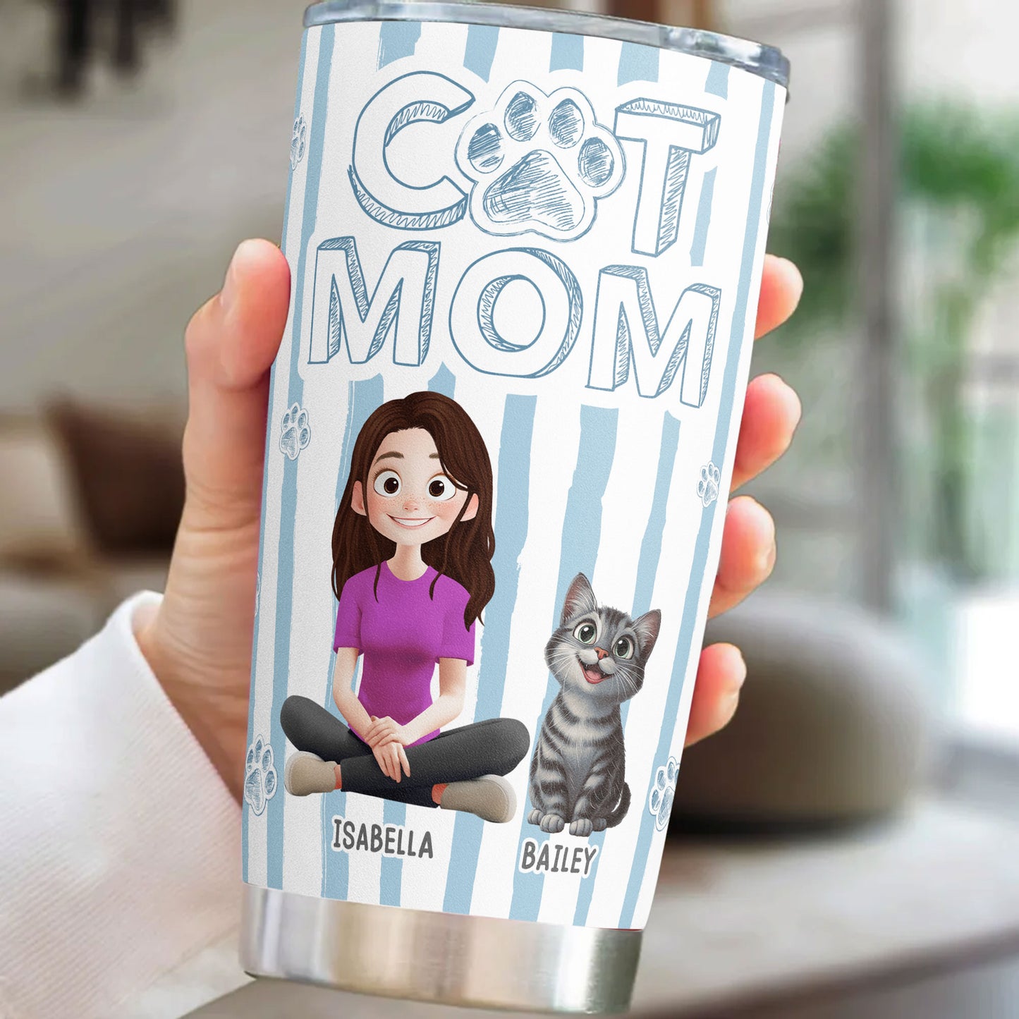 Dog Mom Cat Mom - Personalized Tumbler Cup