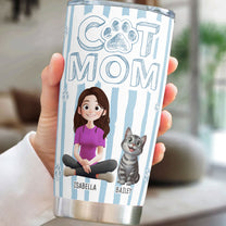 Dog Mom Cat Mom - Personalized Tumbler Cup