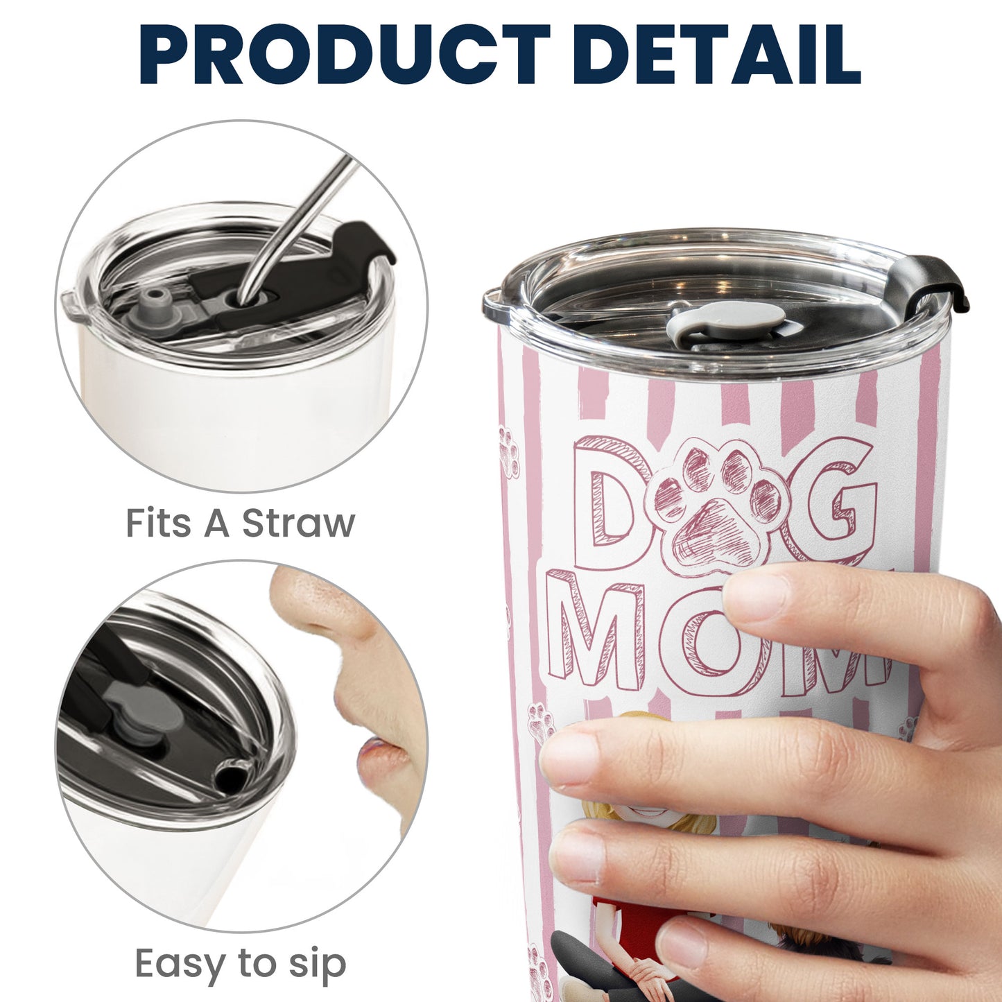 Dog Mom Cat Mom - Personalized Tumbler Cup