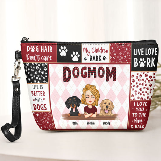 Dog Mom Cat Mom - Vintage Version - Personalized Cosmetic Bag