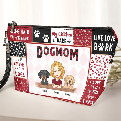 Dog Mom Cat Mom - Vintage Version - Personalized Cosmetic Bag