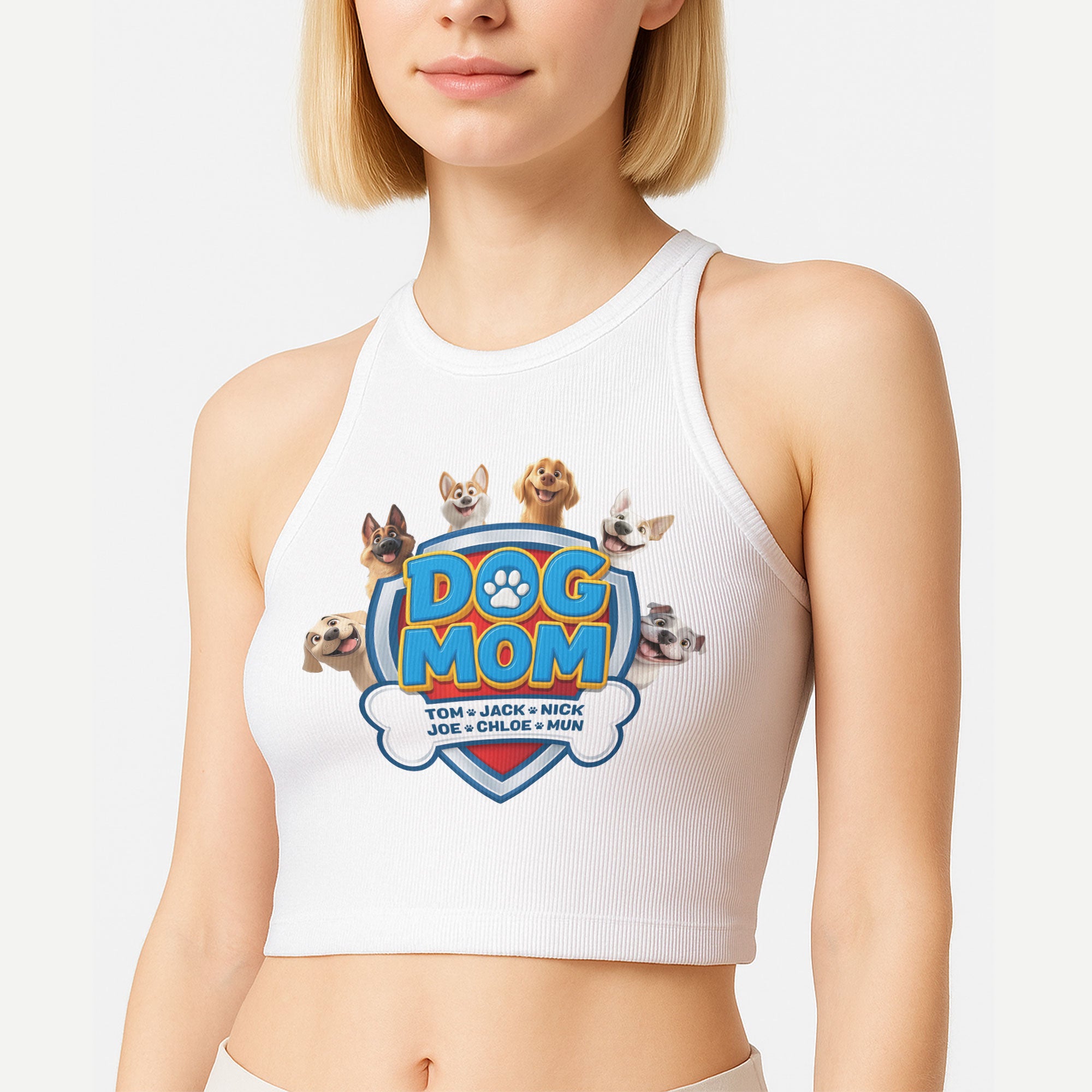 Dog Mom Custom Dog Lover Gift - Custom Crop Tank Top
