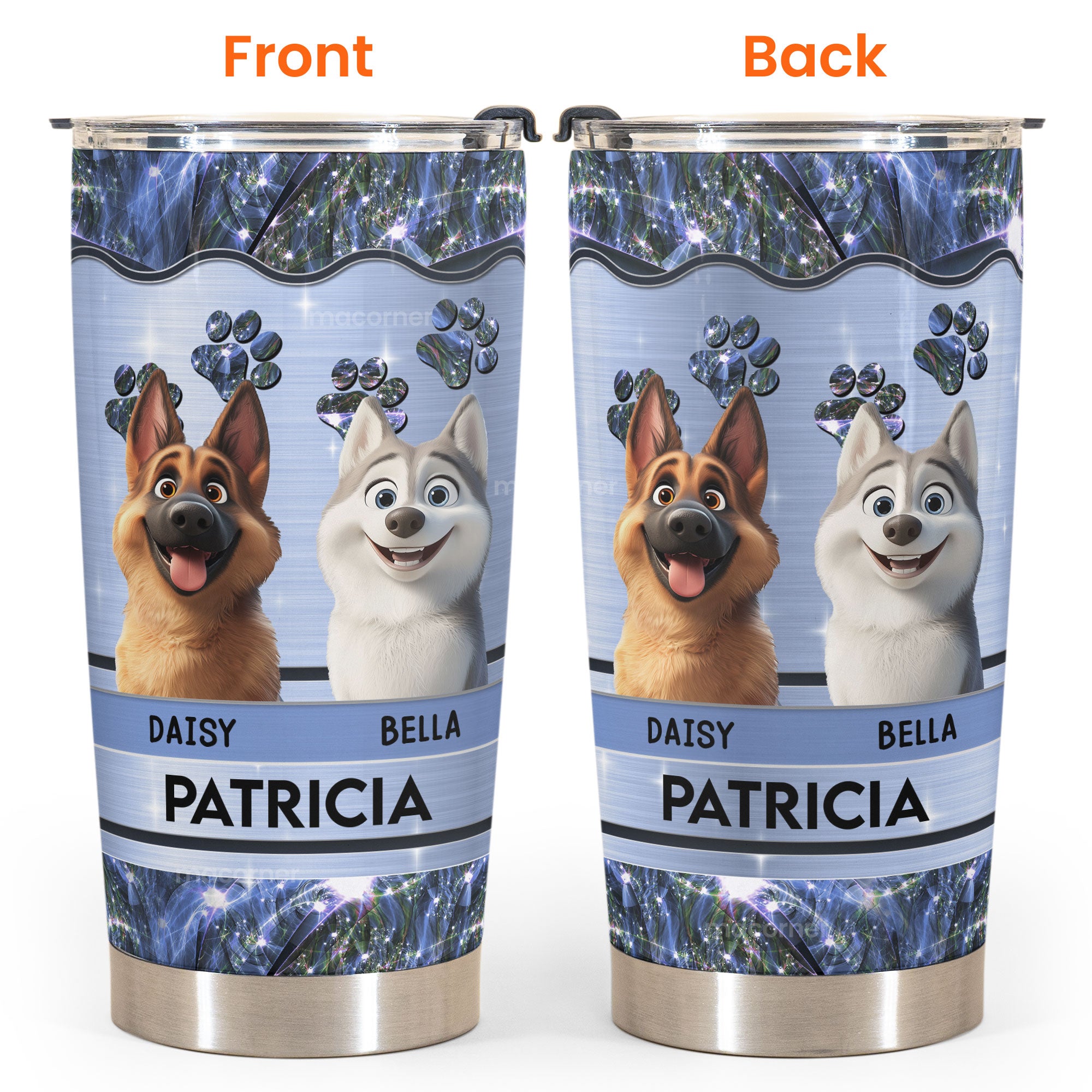 Dog Mom Dog Dad Cartoon Dog - Personalized Tumbler Cup