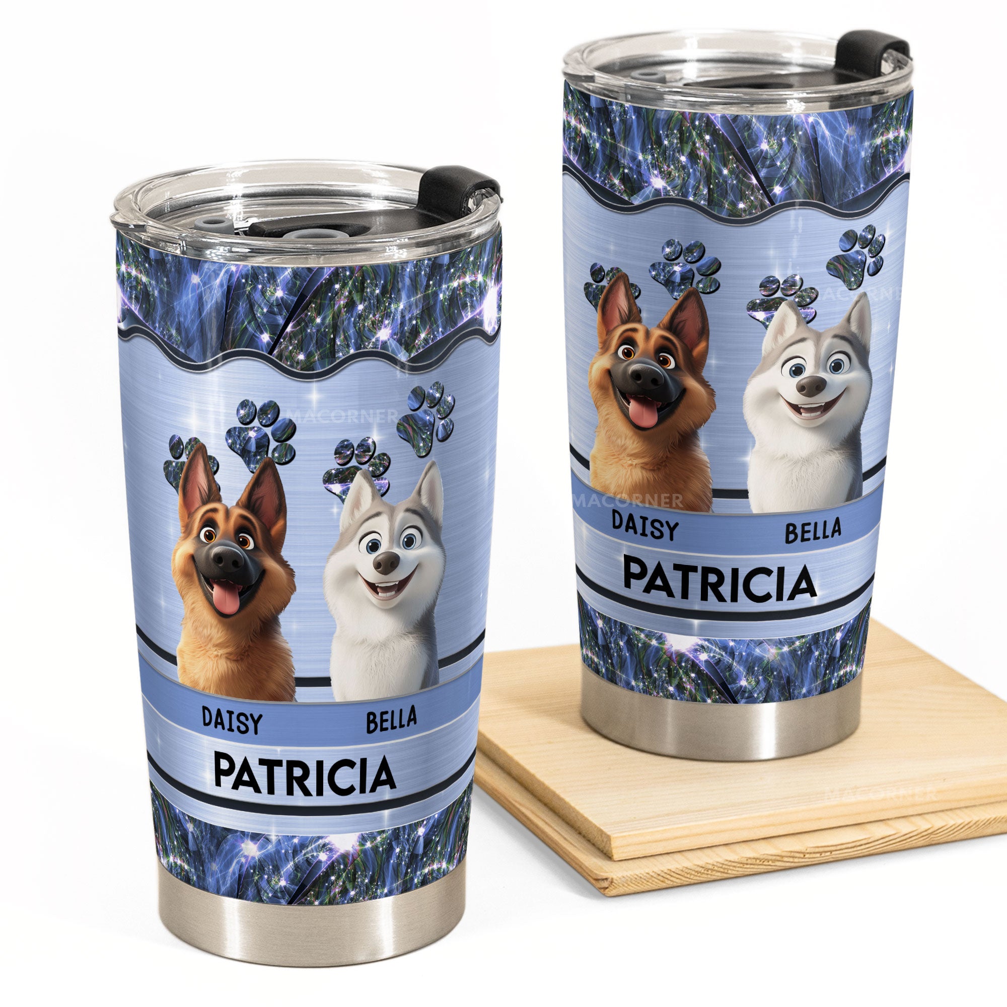 Dog Mom Dog Dad Cartoon Dog - Personalized Tumbler Cup