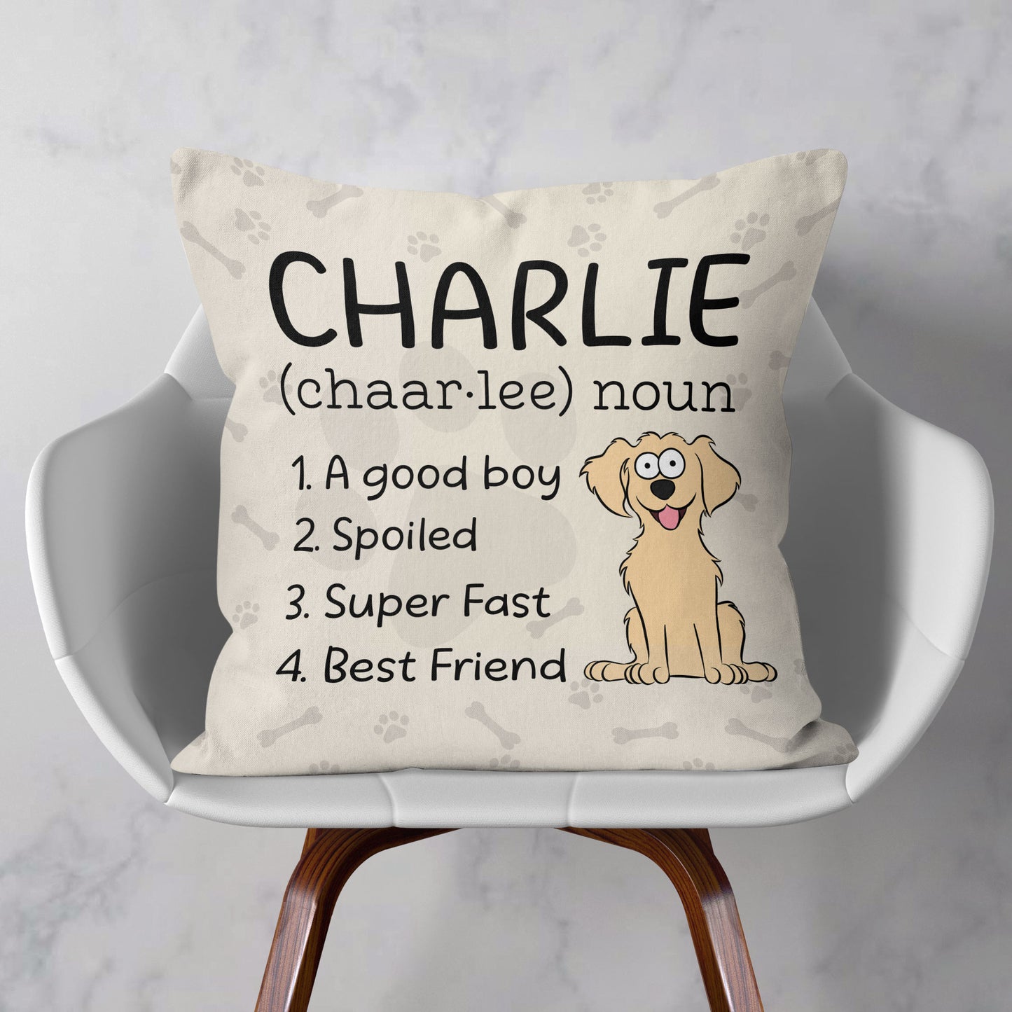 Dog Mom Dog Dad Write Definition Of My Dog - Personalized Pillow (Insert Included)
