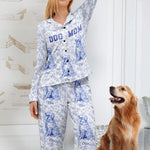 Dog Mom Floral Toile De Jouy French Chinoiserie - Personalized Women's Pajamas Set