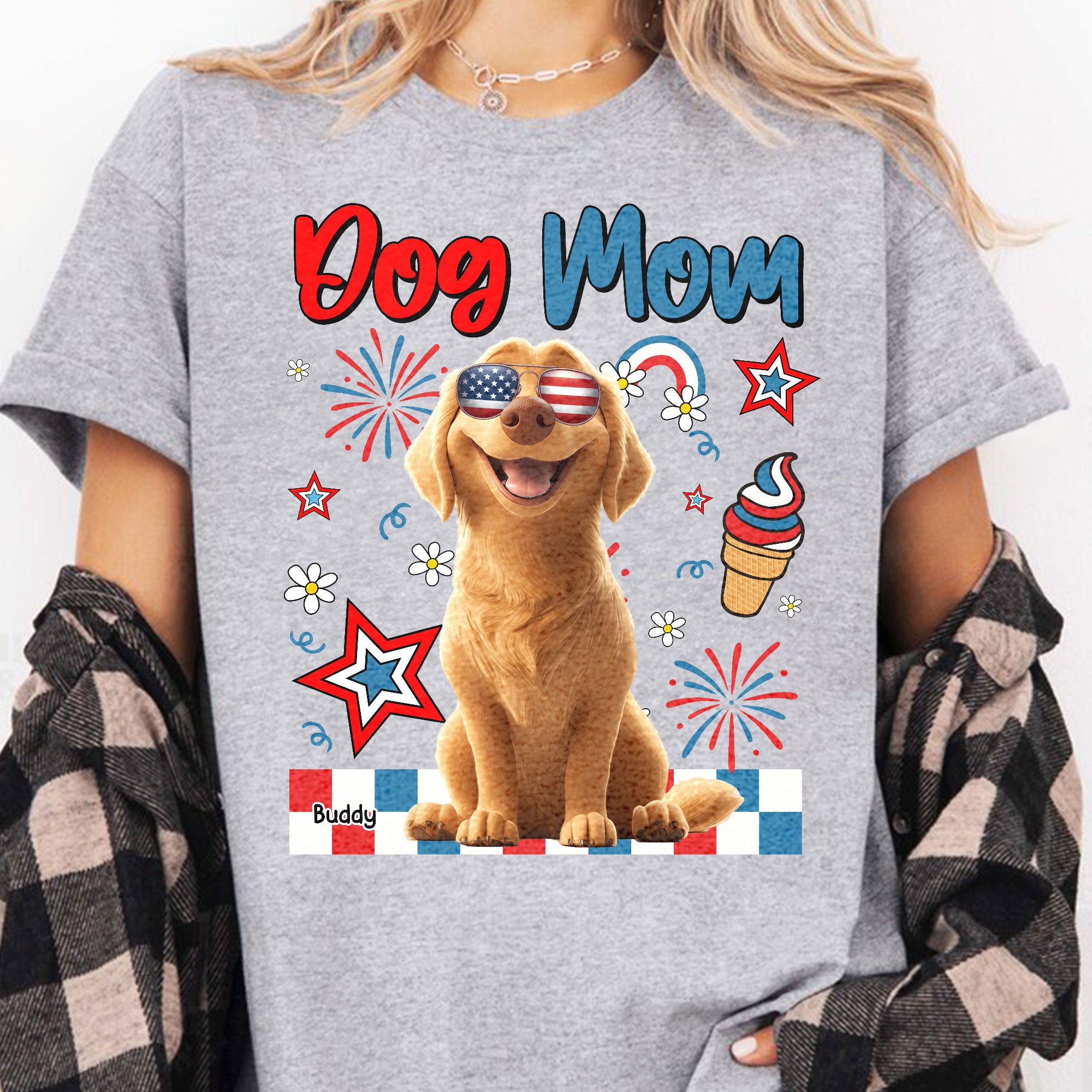 Dog Mom - Independence Day - Personalized Shirt