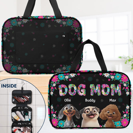 Dog Mom Peeking Summer - Personalized Hanging Toiletry Bag