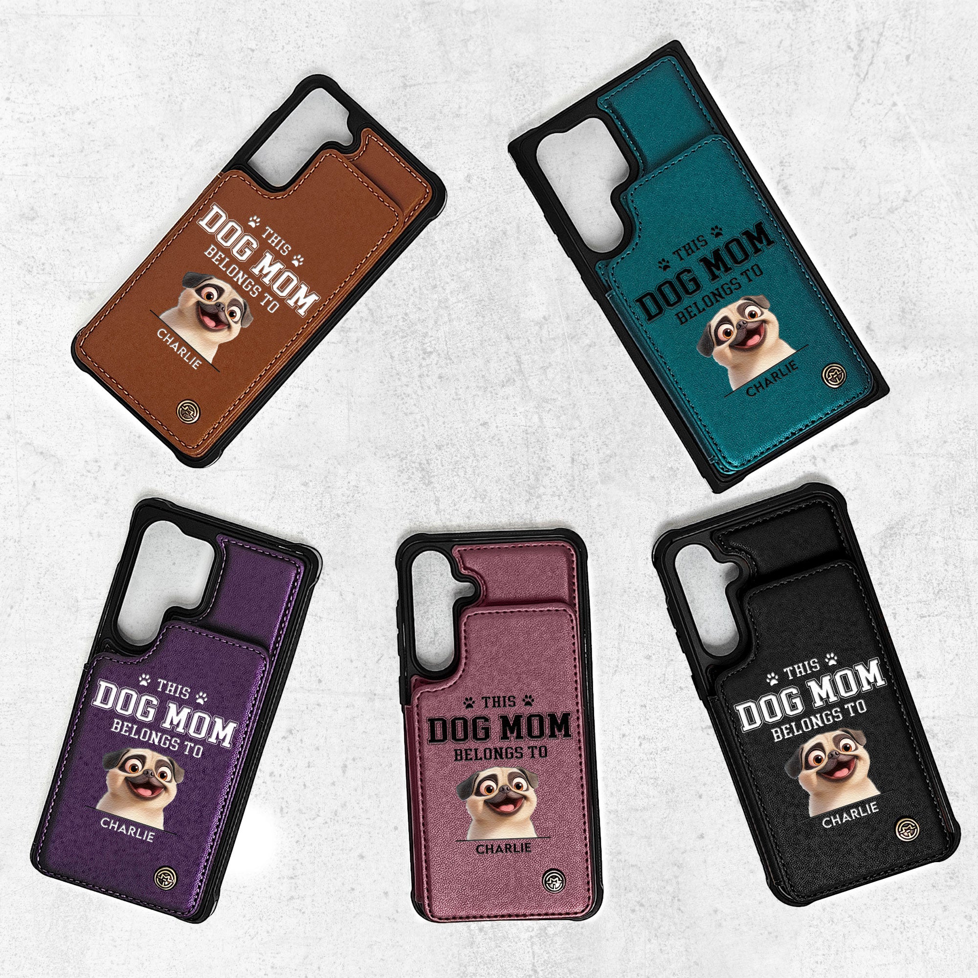 Dog Mom - Personalized Leather Flip Wallet Phone Case