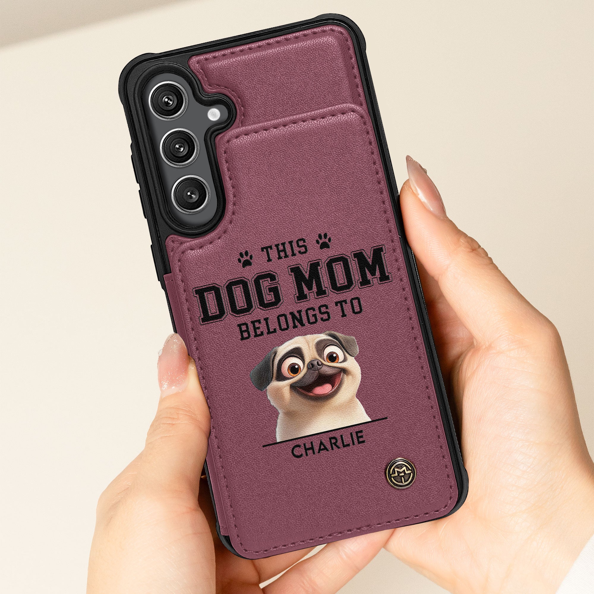 Dog Mom - Personalized Leather Flip Wallet Phone Case