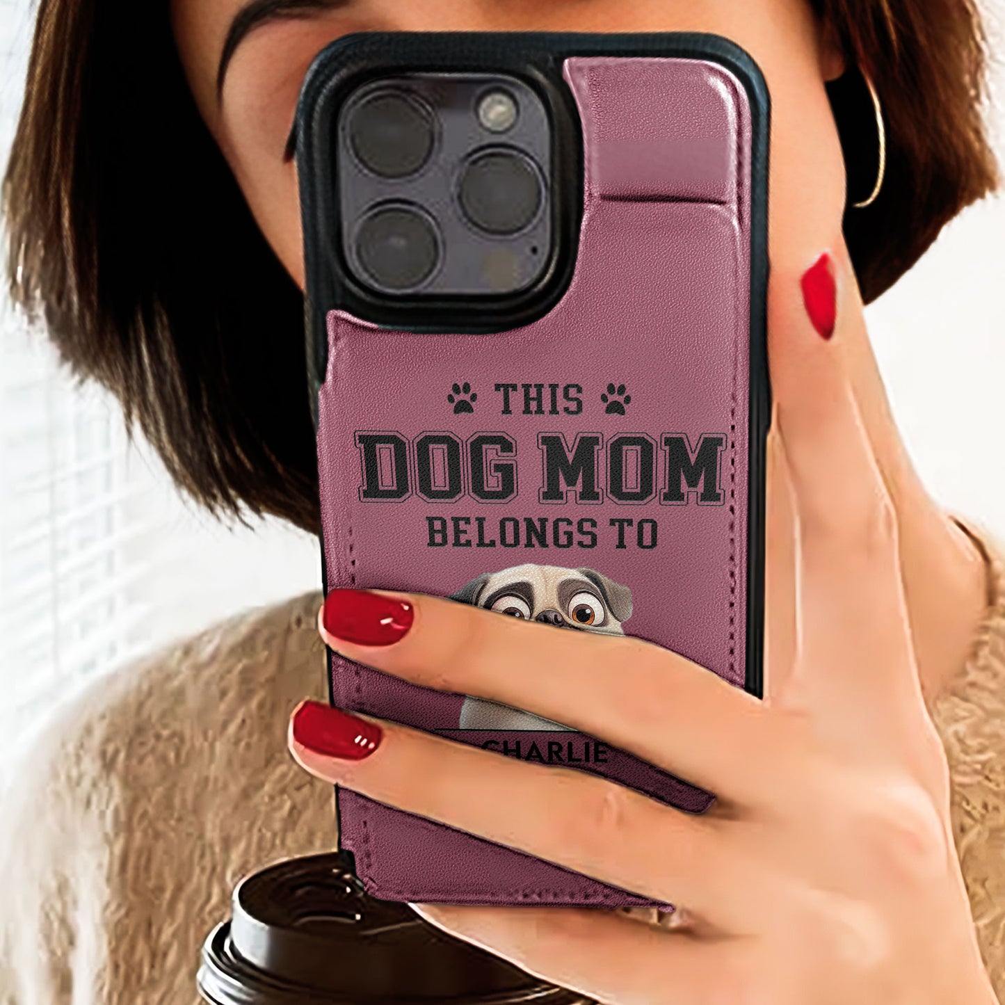 Dog Mom - Personalized Leather Flip Wallet Phone Case