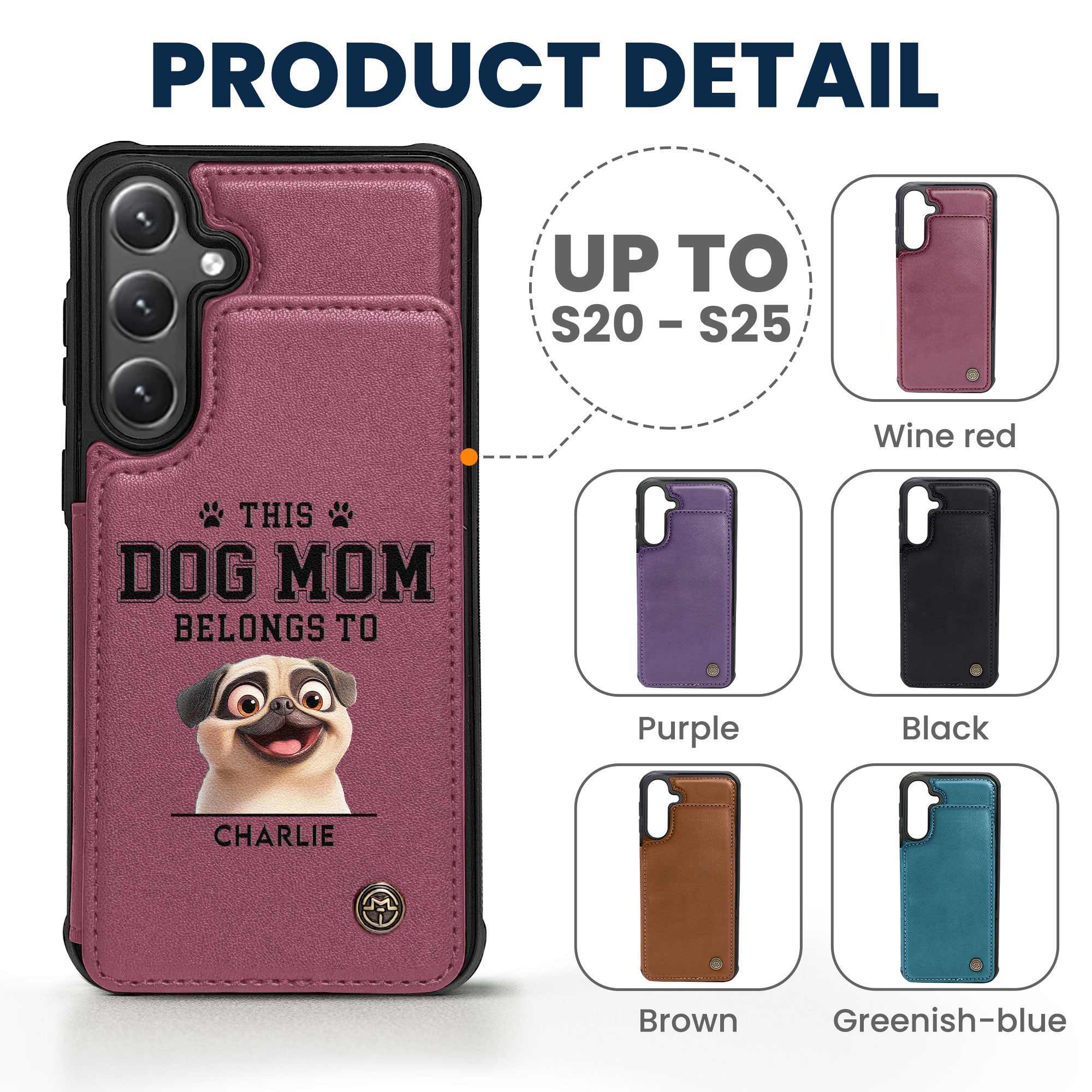 Dog Mom - Personalized Leather Flip Wallet Phone Case