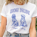 Dog Mom Toile De Jouy Chinoiserie Custom Dog Breeds - Personalized Shirt