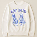 Dog Mom Toile De Jouy Chinoiserie Custom Dog Breeds - Personalized Shirt
