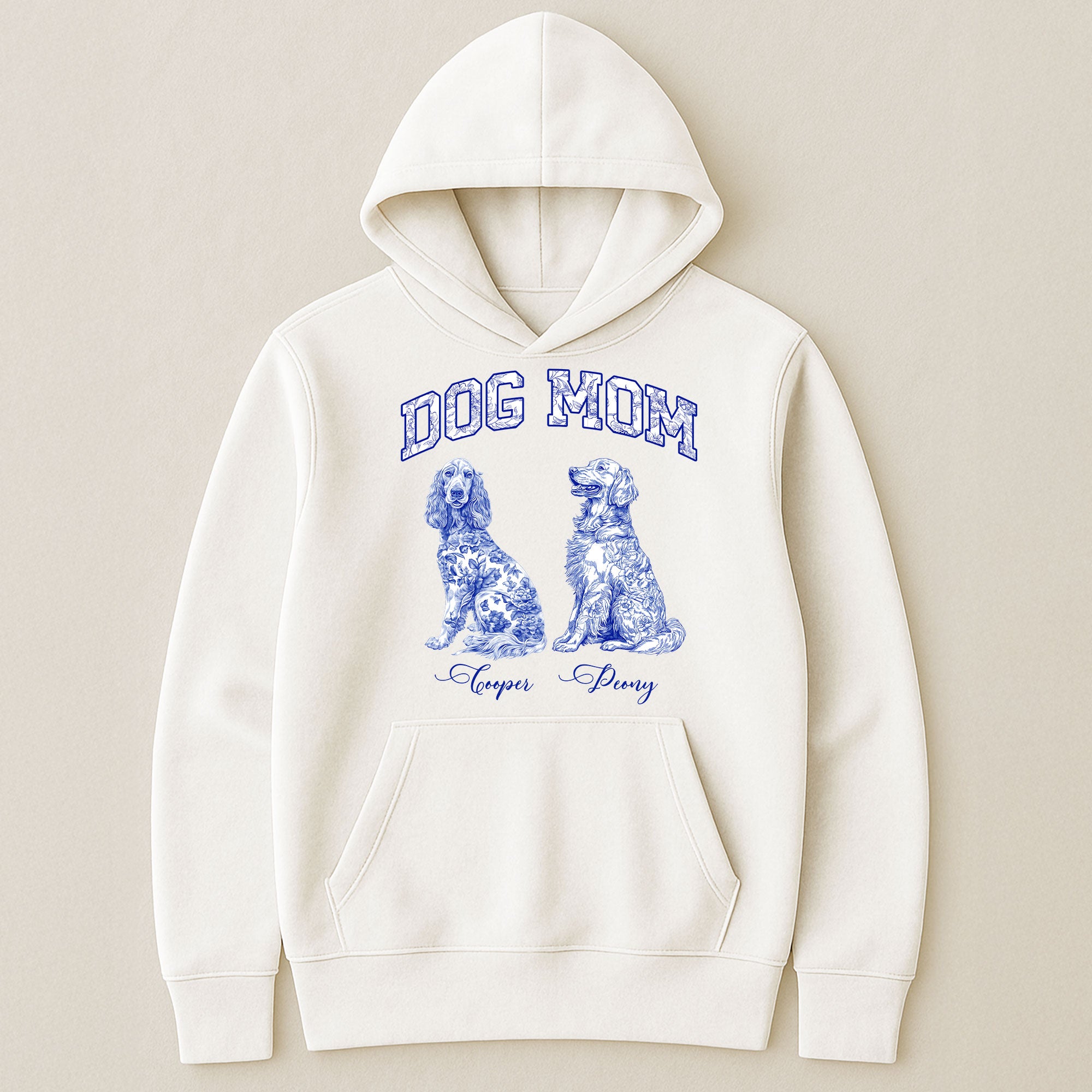 Dog Mom Toile De Jouy Chinoiserie Custom Dog Breeds - Personalized Shirt