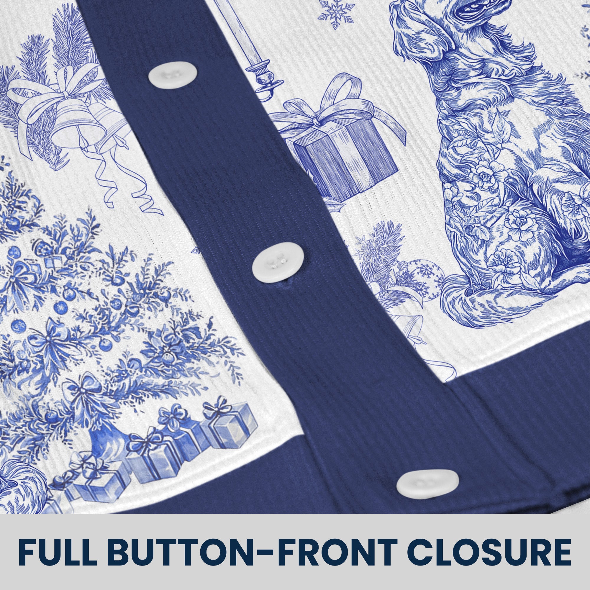 Dog Mom Toile De Jouy Christmas Themed - Personalized Crewneck Cardigan