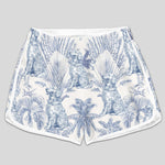 Dog Mom Toile De Jouy Summer Beach French Style - Personalized Women's Beach Shorts