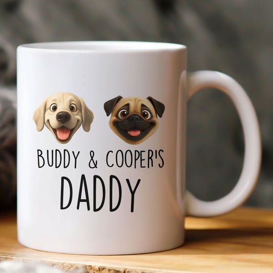 Dog Mom, Dog Dad, Dog Lovers - Custom With Dog Breeds Cute Cartoon - Personalized Mug