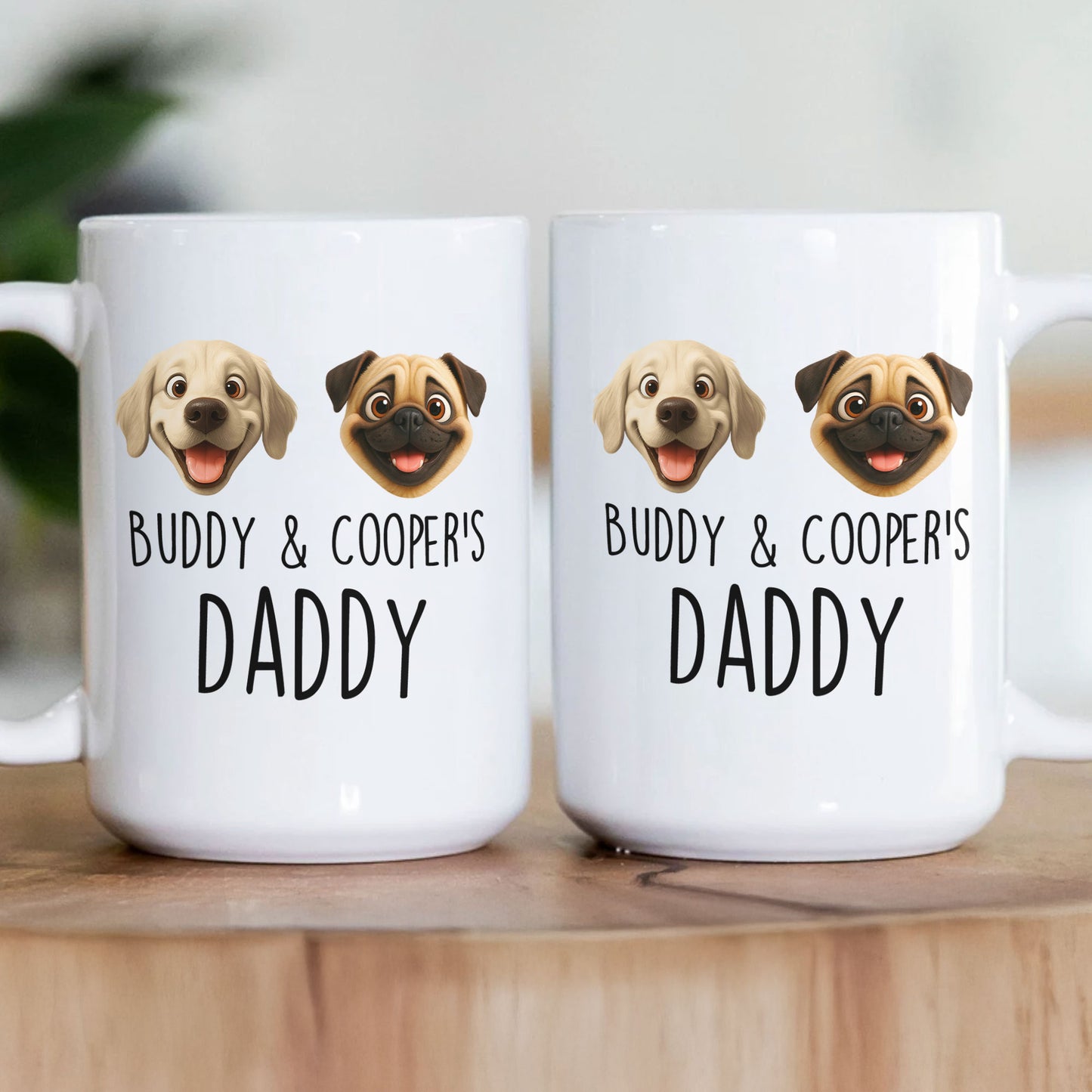 Dog Mom, Dog Dad, Dog Lovers - Custom With Dog Breeds Cute Cartoon - Personalized Mug