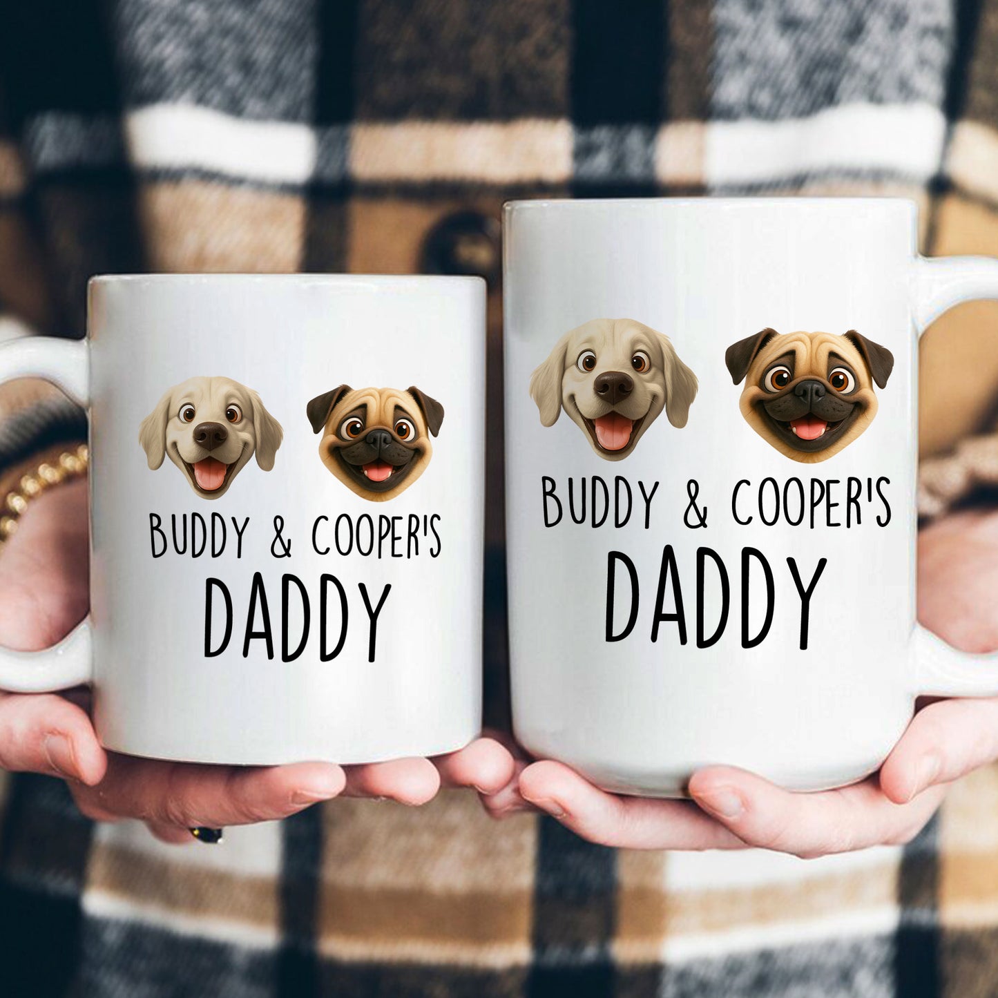 Dog Mom, Dog Dad, Dog Lovers - Custom With Dog Breeds Cute Cartoon - Personalized Mug