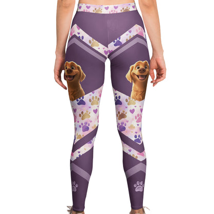 Dog Peeking - Personalized Leggings