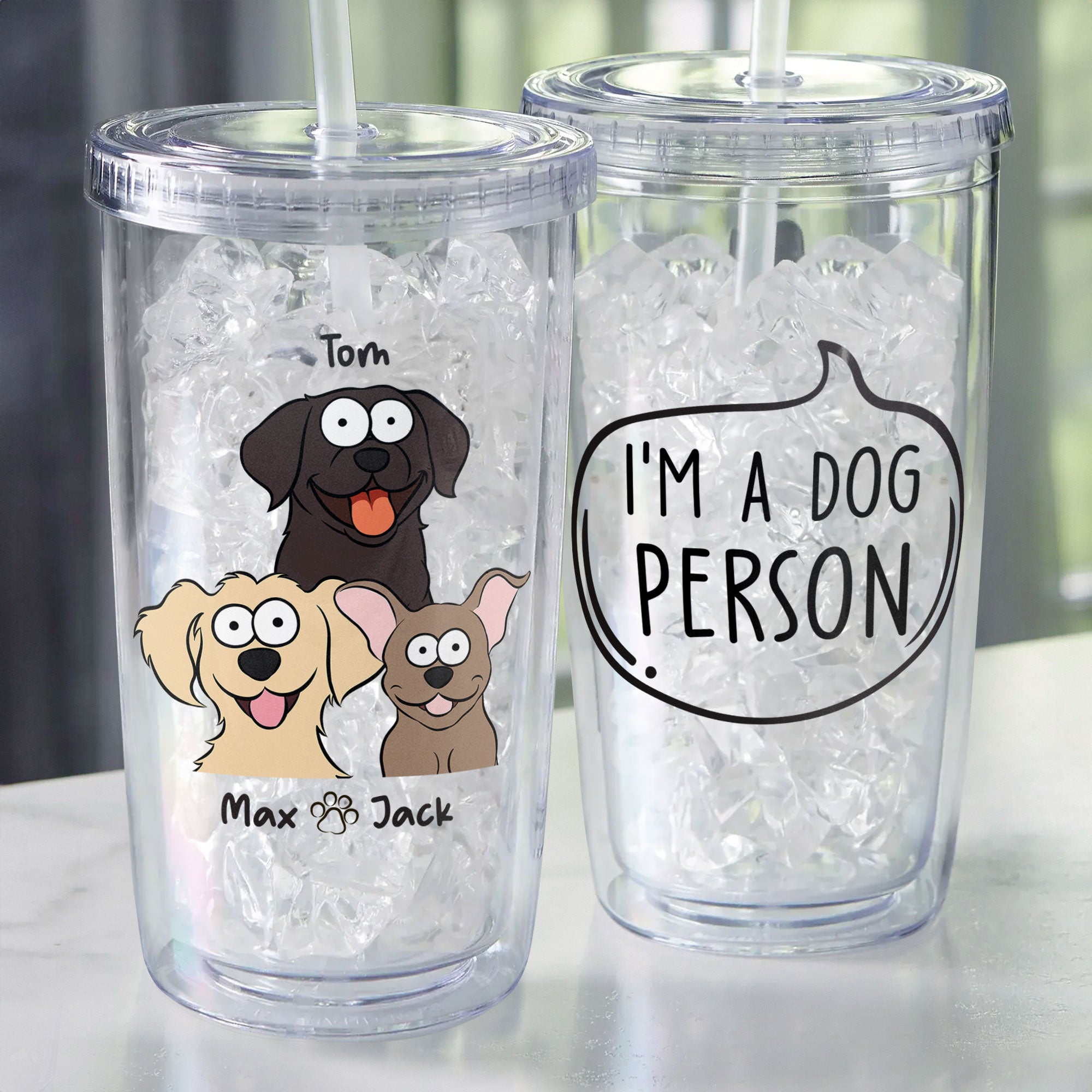 Dog Person - Personalized Acrylic Tumbler With Straw
