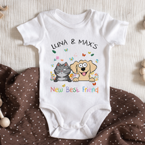 Dog Pets New Best Friend Baby New Born Gifts - Personalized Baby Onesie