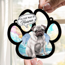 Dog Sitting On Heaven - Personalized Window Hanging Suncatcher Ornament