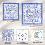 Dog Toile De Jouy Floral French Style Dog Mom Gift - Personalized Satin Scarf