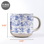 Dog Toile De Jouy French Style Custom Breeds - Personalized Pottery Mug