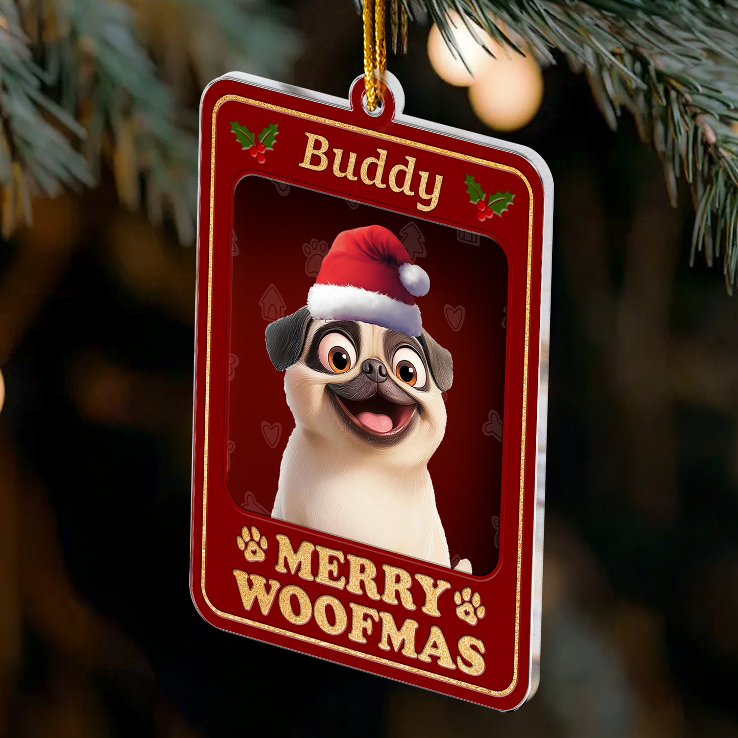 Dog Christmas Toy Box - Personalized Acrylic Ornament