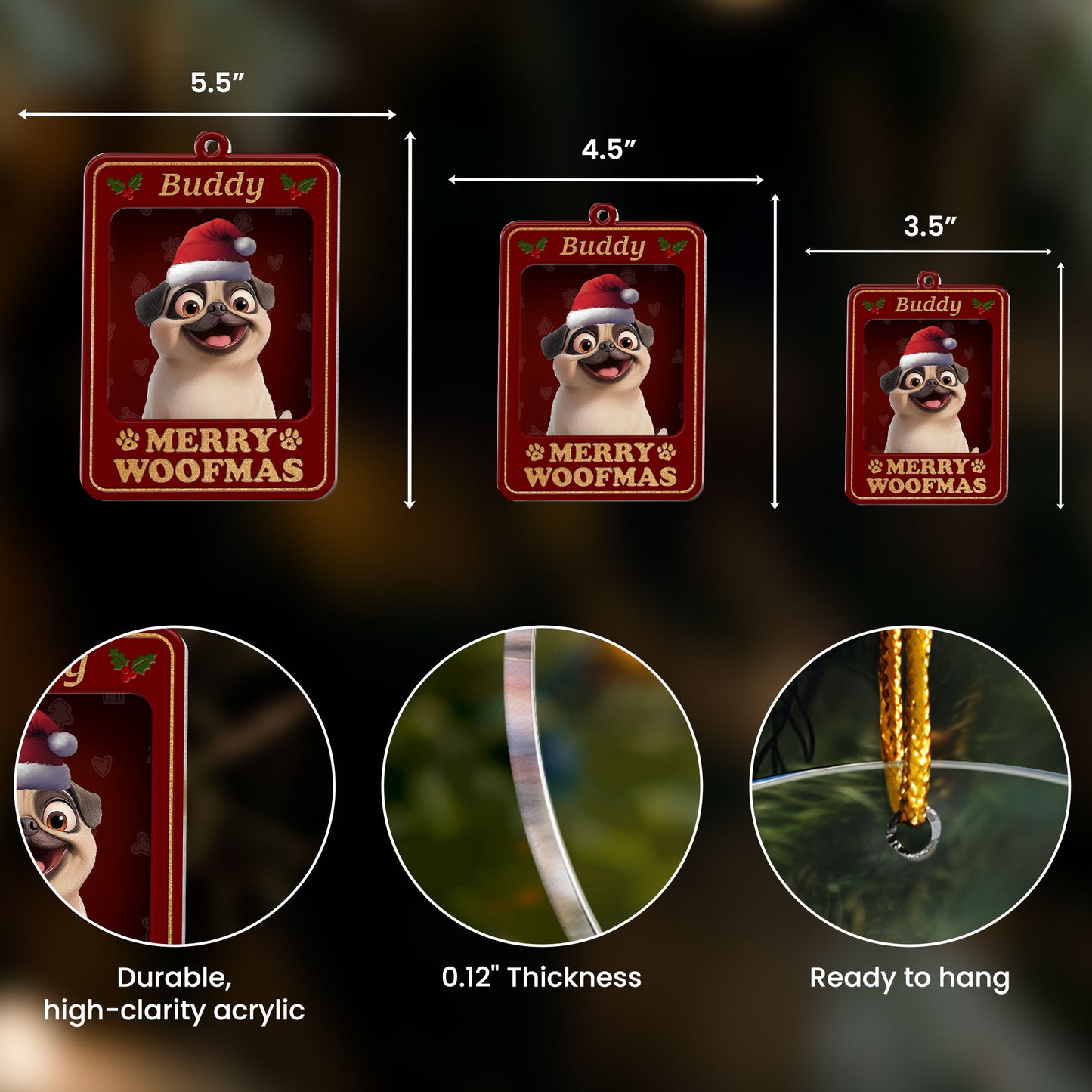 Dog Christmas Toy Box - Personalized Acrylic Ornament