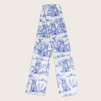 Dog Lover Custom Gift - Toile De Jouy Style - Personalized Fleece Scarf
